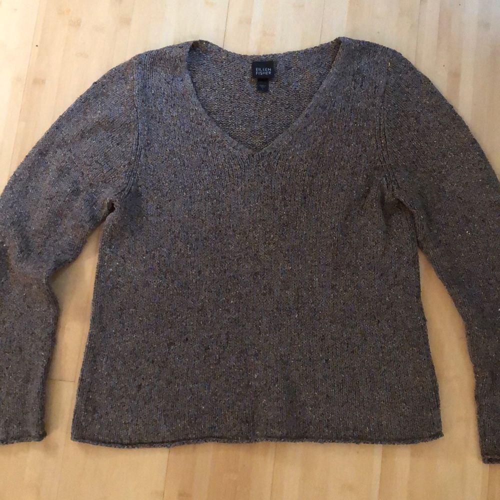 Eileen Fisher V-Neck Sweater 100% Silk